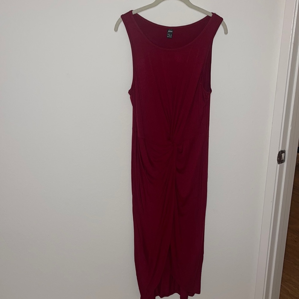 Shein, maroon, midi dress. Large. Never worn.